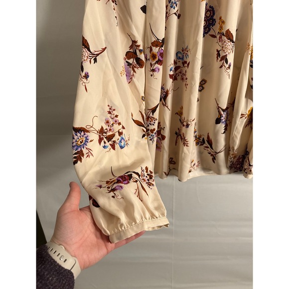 Ann Taylor • NWT Mock Neck Floral Blouse Shirt Cream Womens XXL - Picture 3 of 8